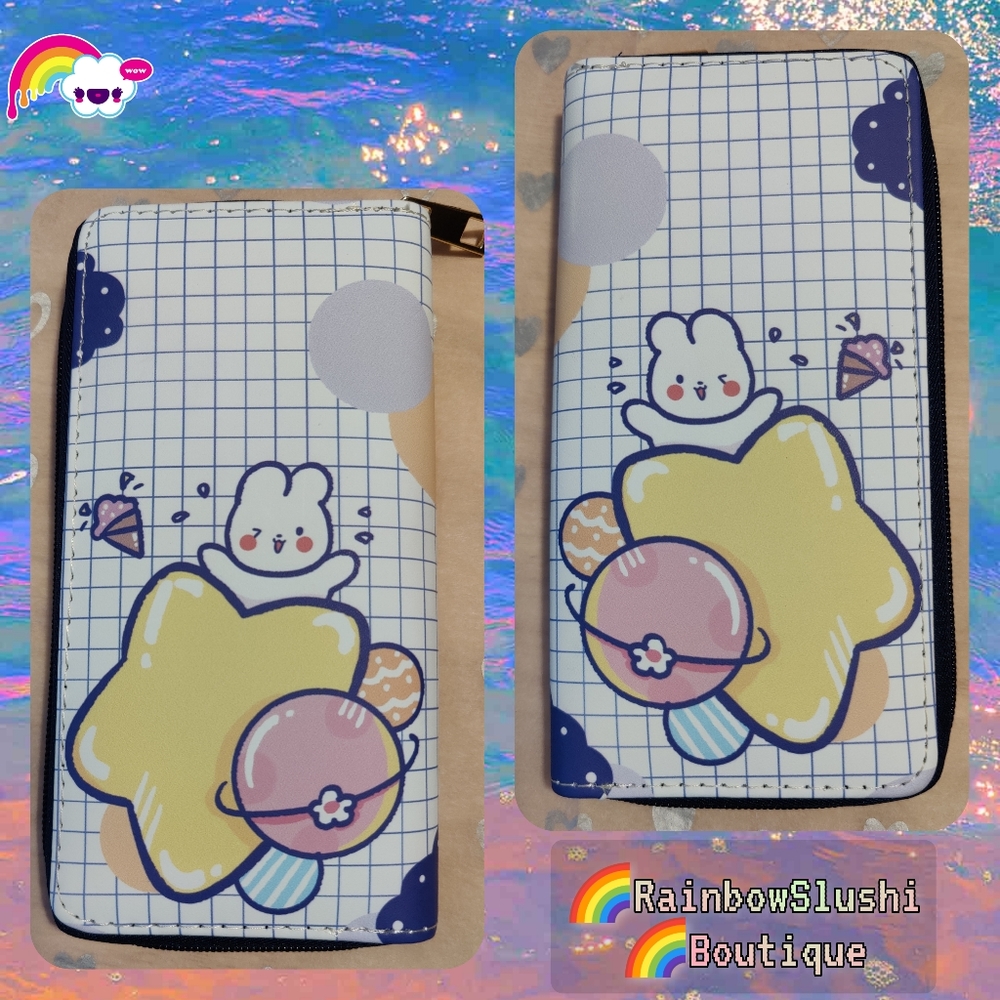 🌈Kawaii Bunny on Star Faux Leather Wallet